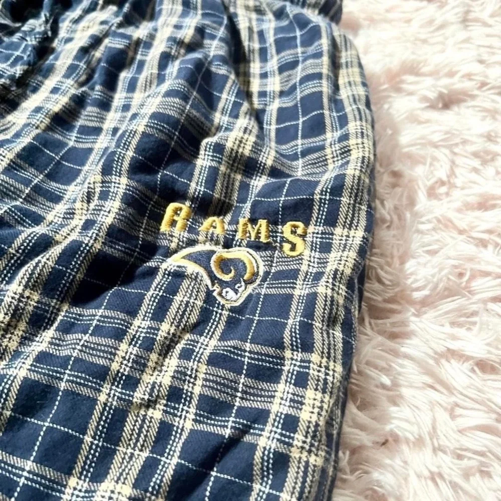 NFL‎ Vintage Apparel Rams Embroidered Plaid Lounge PJ Pants Mens M Sportswear
